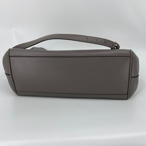 Kate Spade Tote Leighann Mulberry Street Leather Triple Compartment Handbag Gray - Picture 9 of 16